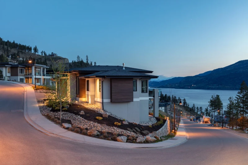 Contemporary homes overlooking Okanagan Lake at McKinley Beach